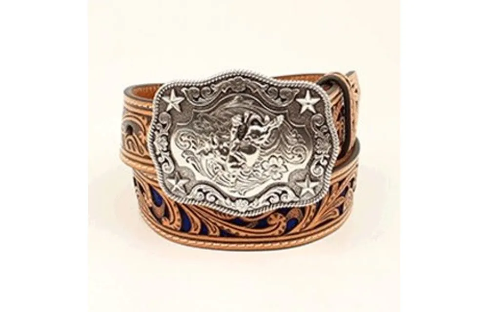Boy's Nocona Tan and Blue Belt