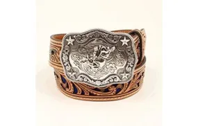 Boy's Nocona Tan and Blue Belt
