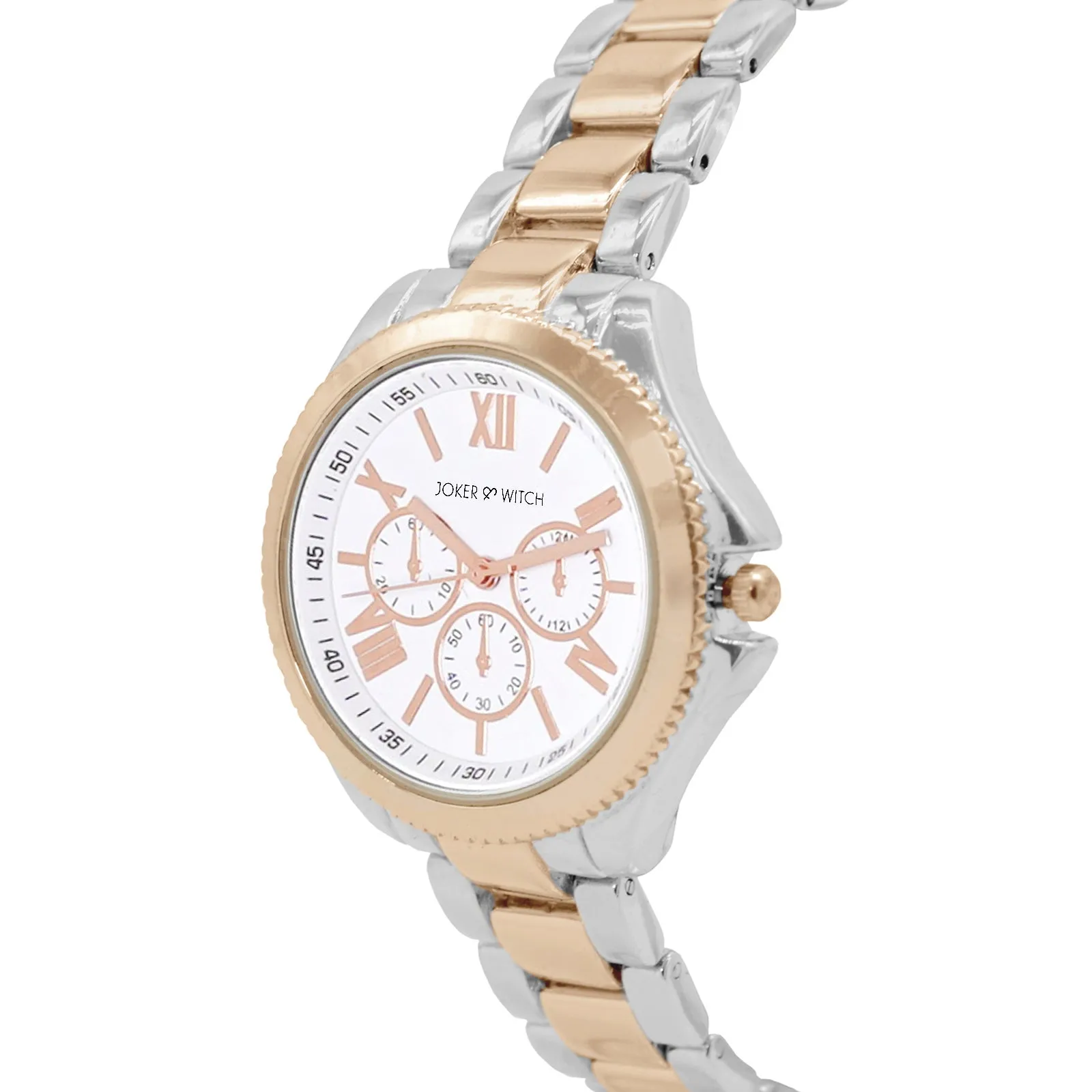 Ella White Dial Rose gold & Silver Watch