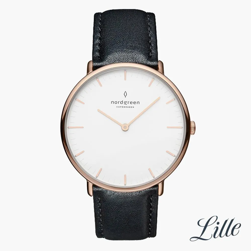 Native | White Dial - Black Leather