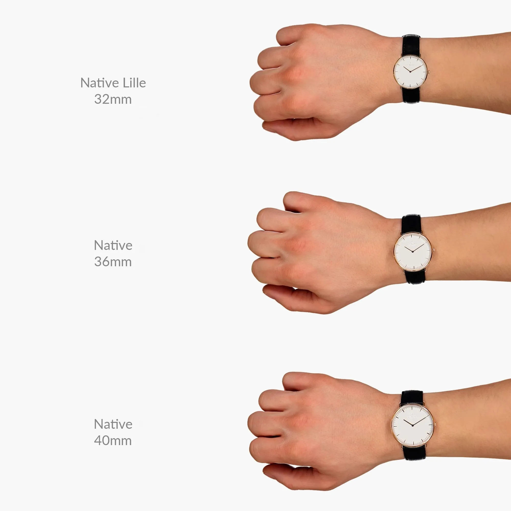 Native | White Dial - Black Leather