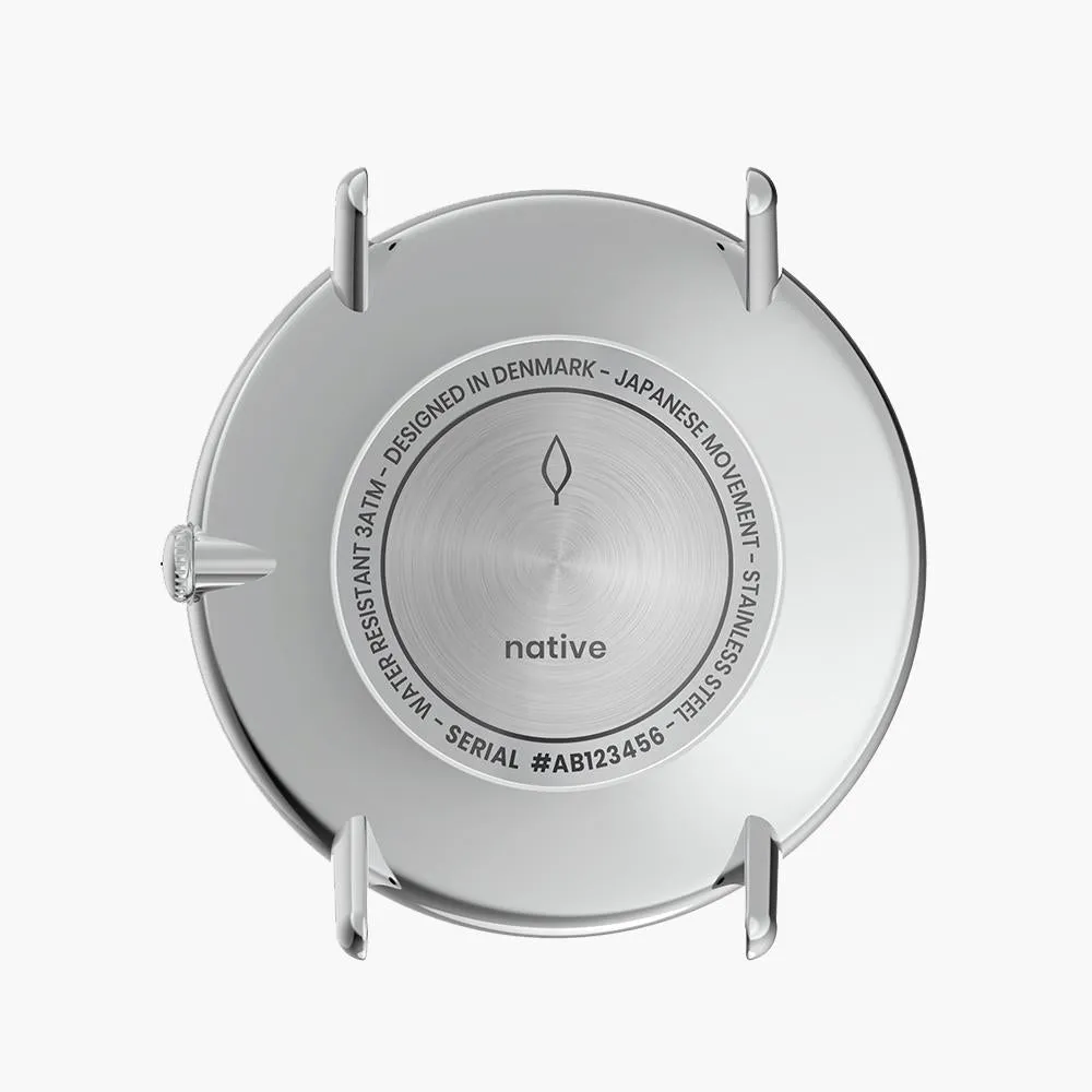 Native | White Dial - Black Leather