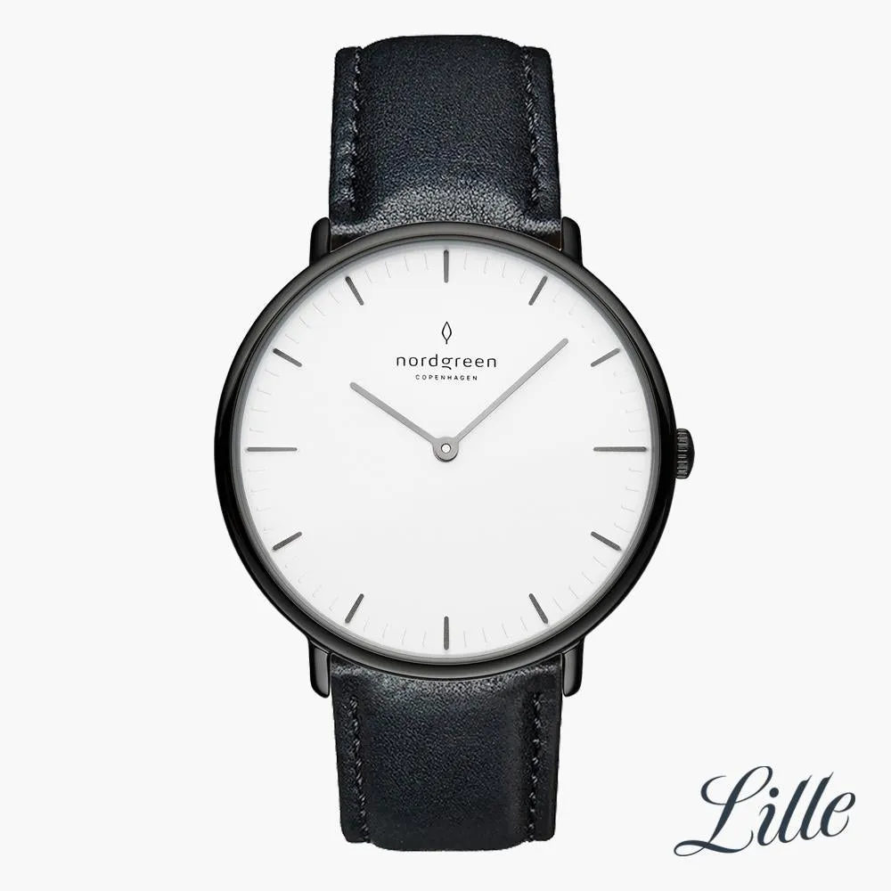 Native | White Dial - Black Leather