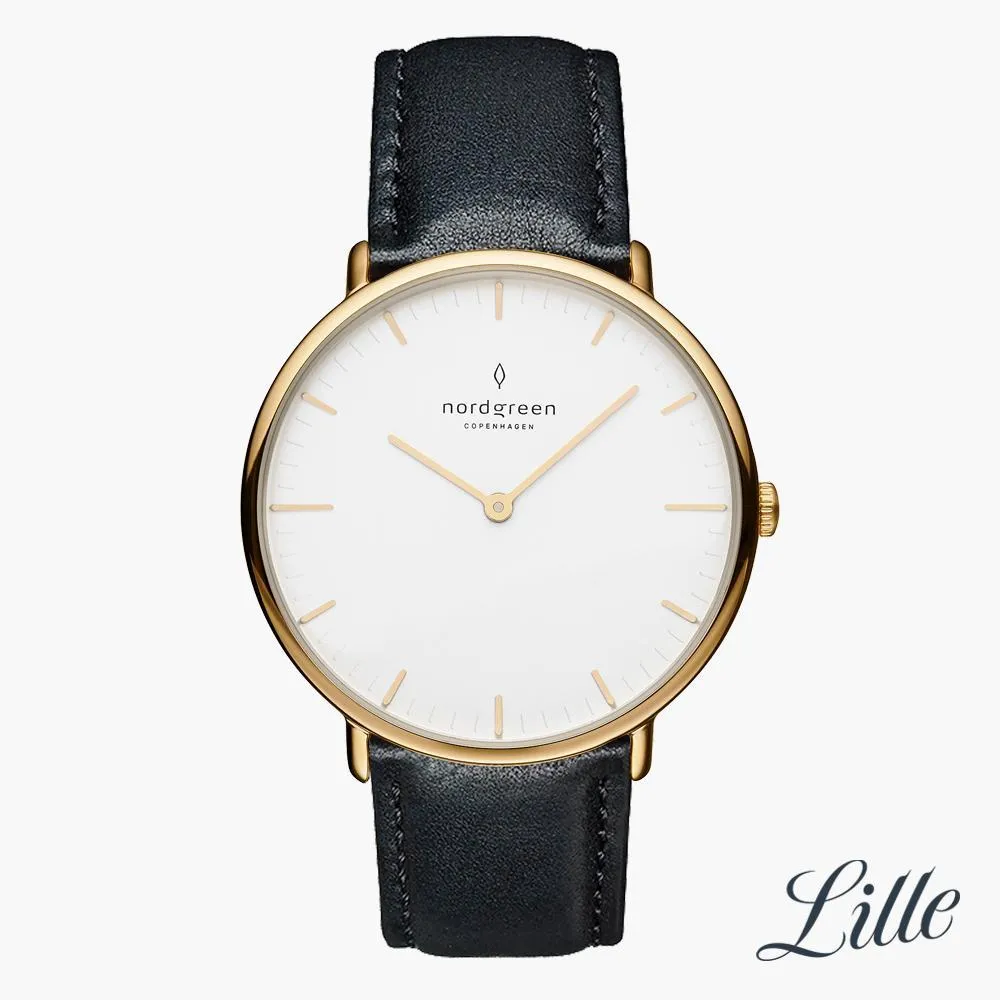 Native | White Dial - Black Leather