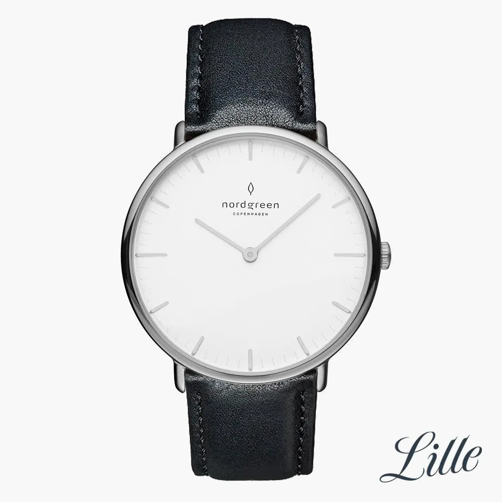 Native | White Dial - Black Leather