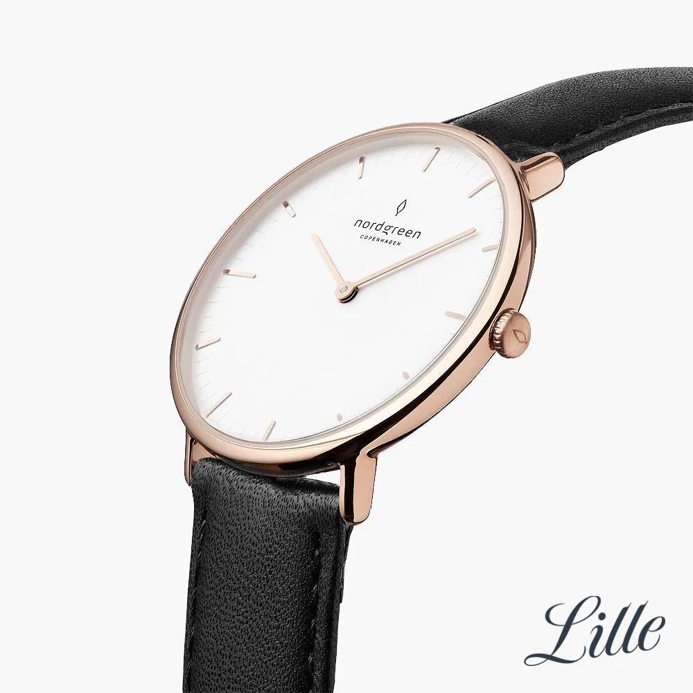 Native | White Dial - Black Leather