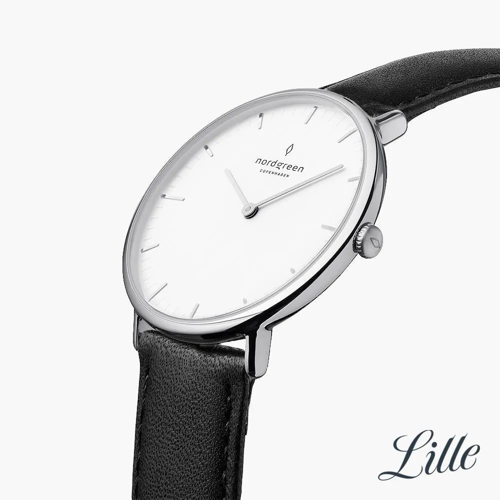 Native | White Dial - Black Leather